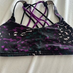 Lululemon Athletica Black and Purple Strappy Sports Bra